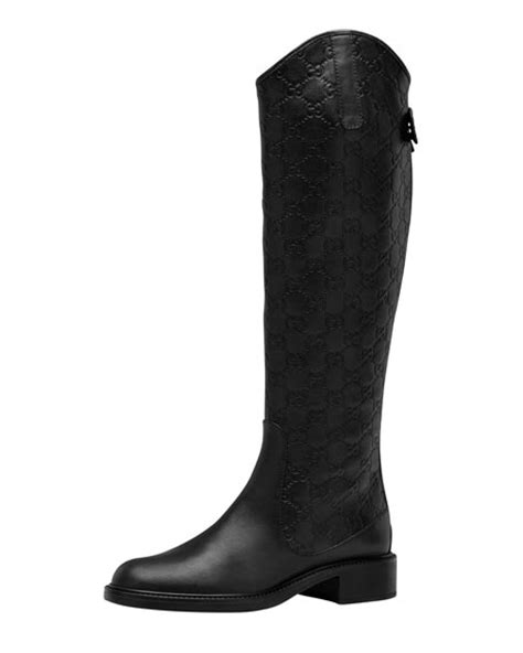 gucci maud boot black|Gucci Maud Leather Guccissima Riding Boot, Black.